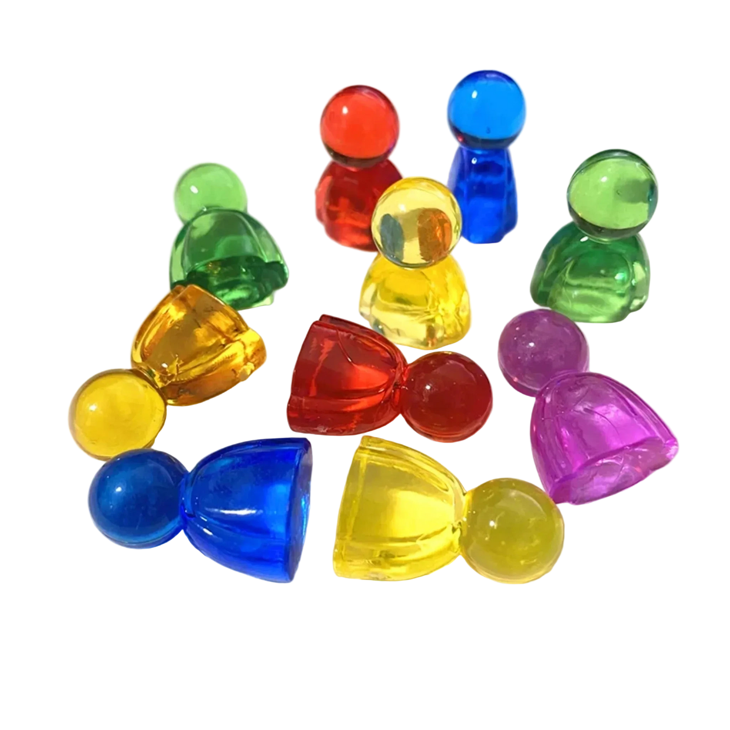 Frutiger Aero MSN Messenger Pieces - Translucent Colorful Small Figurines - 10 pcs