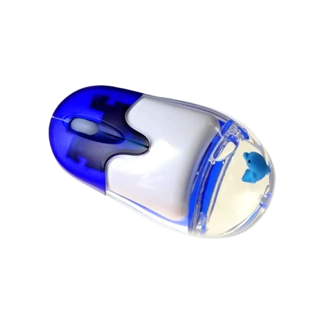 Frutiger Aero Aqua Mouse - Helvetica Aqua Liquid Computer Mouse with Floating Dolphin
