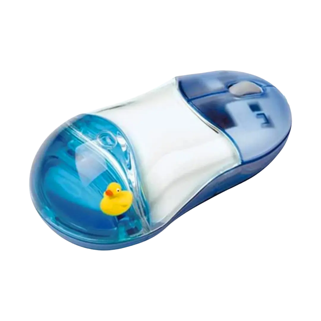 Frutiger Aero Aqua Mouse - Helvetica Aqua Liquid Computer Mouse with Floating Duck