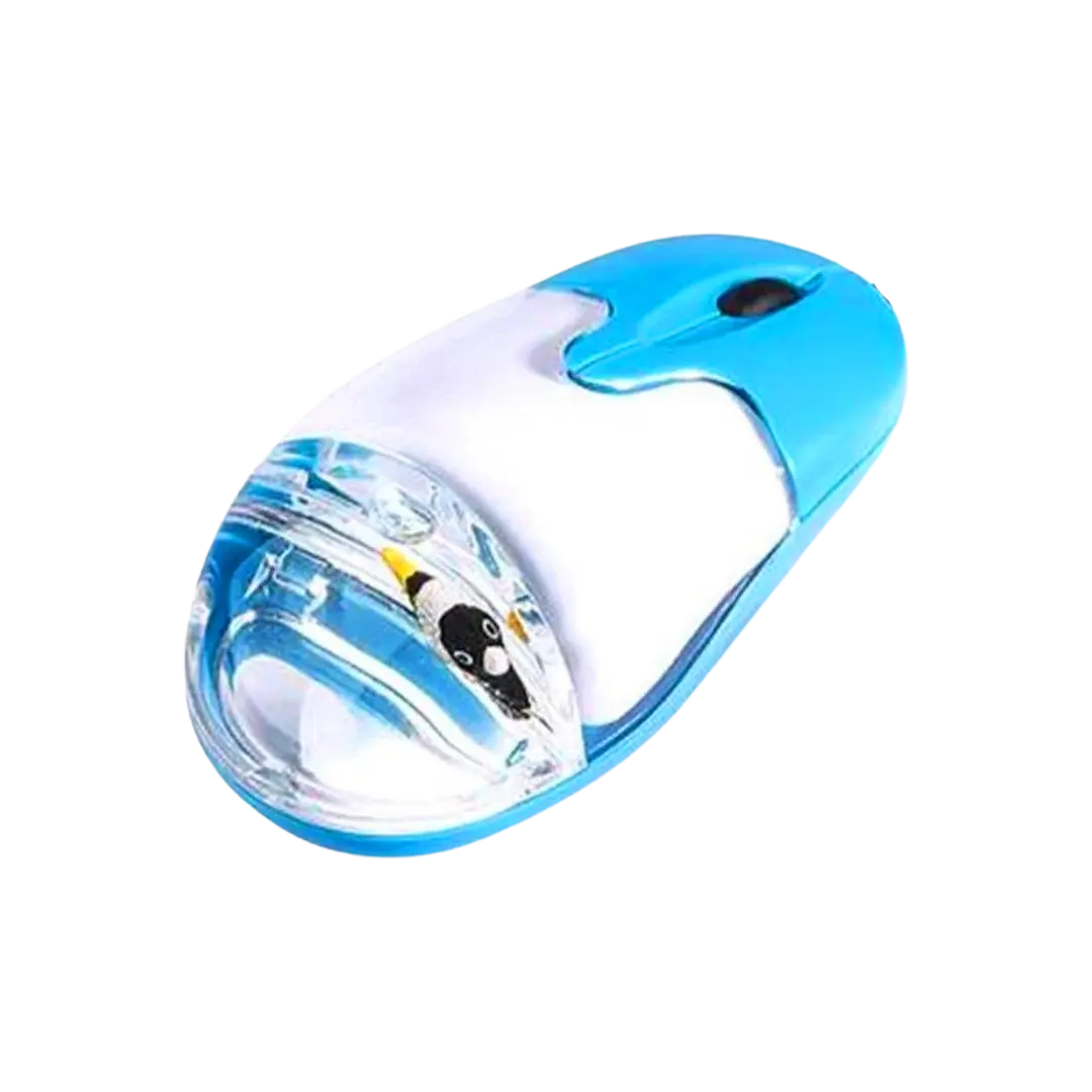 Frutiger Aero Aqua Mouse - Helvetica Aqua Liquid Computer Mouse with Floating Fish