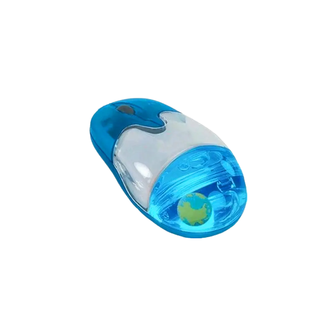 Frutiger Aero Y2K Mouse Wireless – Aqua Mouse A Forma Di Pesce Pagliaccio In Camera Liquida, 2.4G, Per PC