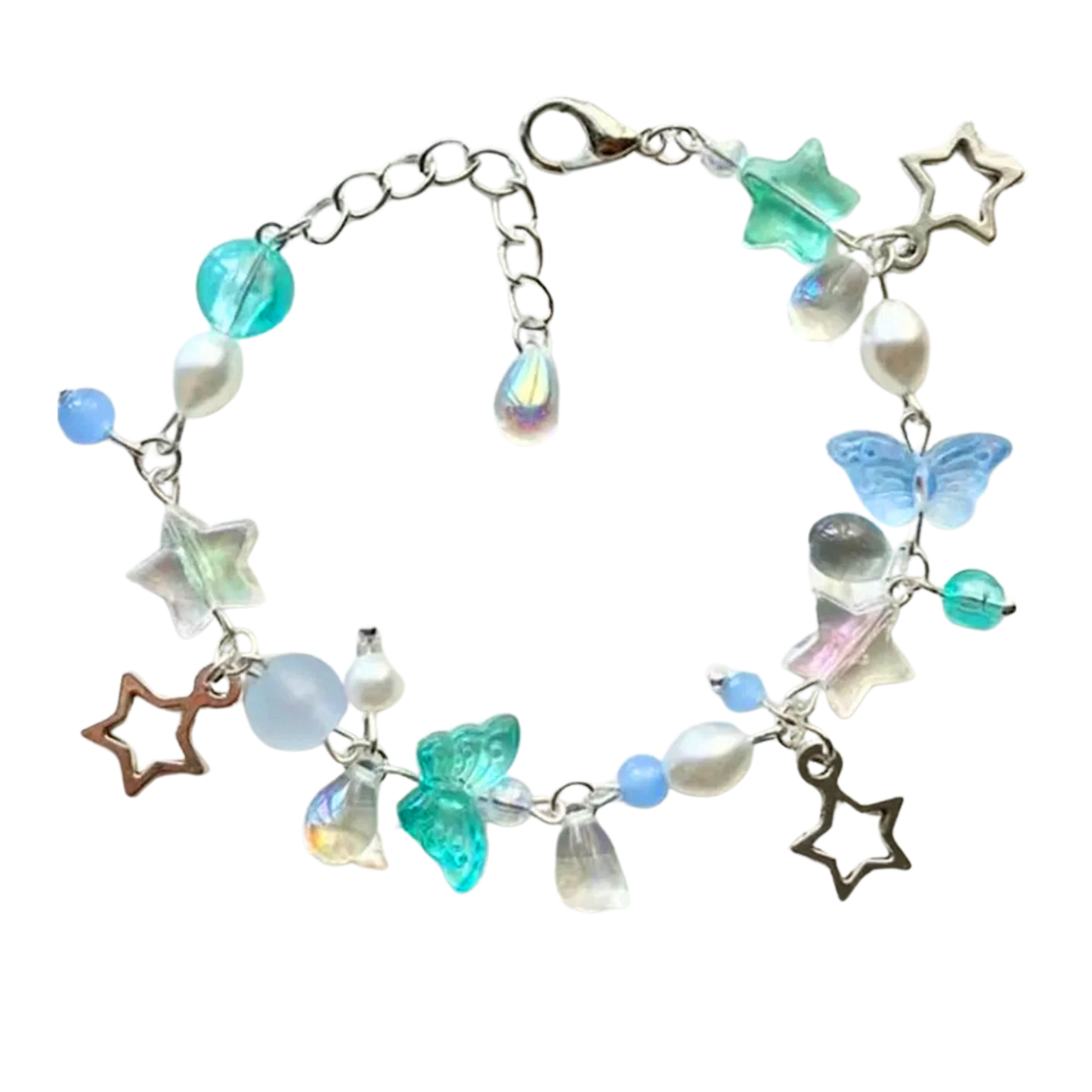 Frutiger Aero Bracelet - Butterfly, Stars, Bubbles