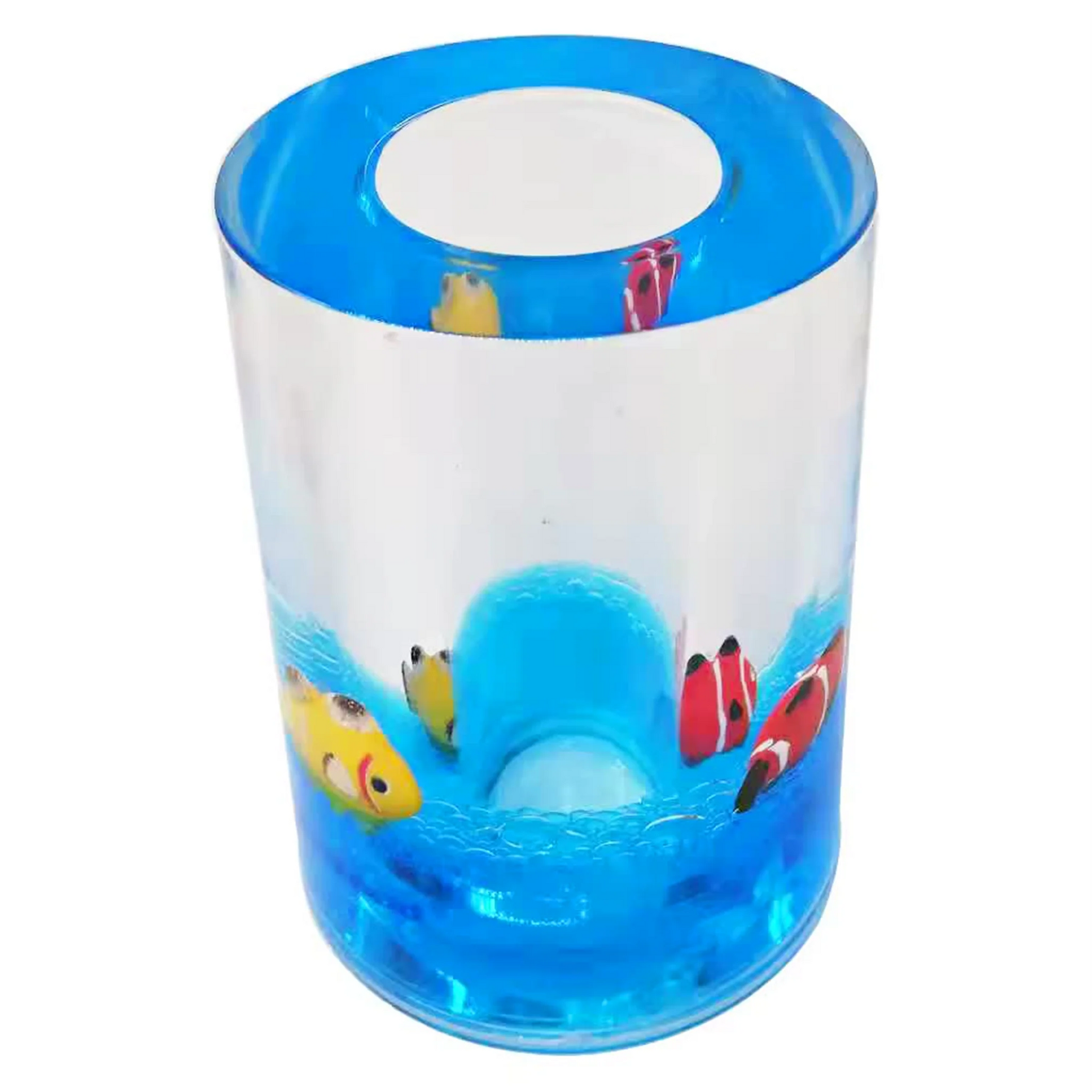 Frutiger Aero Pen Holder with Liquid and Floating Fishes - Helvetica Aqua Aero Office Accessory title: 'Frutiger Aero Pen Holder with Liquid and Floating Fishes - Helvetica Aqua Aero Office Accessory'